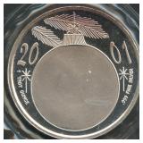 2001 Bethlehem Xmas .999 Silver Round 1 ozt