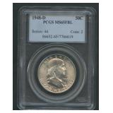 1948-D Franklin Half Dollar PCGS MS65 FBL