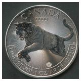 2016 Canada $5 Cougar .999 Silver Round 1 ozt