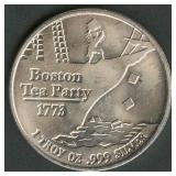 Boston Tea Party 1773 .999 Silver Round 1 ozt