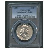 1955 Franklin Half 'Bugs Bunny' PCGS AU58