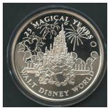 Walt Disney World 25th .999 Silver Round 5 ozt