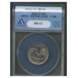 2004-D Wisconsin Quarter Error ANACS MS63