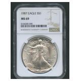 1987 ASE Silver Eagle NGC MS 69