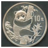 1987 China 10Yn Panda .999 Silver 1.07 ozt