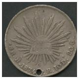1874 Mexico 8 R Cap & Rays .903 Silver 20 Grams