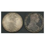 2- Austria 1780 1 Thaler M. Theresia .833 Silver