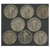 8- Mixed Standing Liberty Quarters 1926-1930