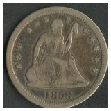 1858 Seated Liberty Quarter