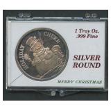 1999 Holiday Cheer .999 Silver Round 1 ozt