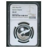 2022 Niue $1 Spinner Dolphin Round NGC MS 69