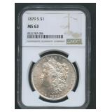 1879-S Morgan Silver Dollar NGC MS 63