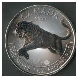 2016 Canada $5 Cougar .999 Silver Round 1 ozt