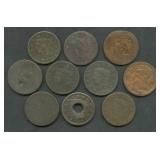 10- Mixed Large Cents