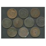 10- Mixed Large Cents 1816-?