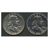 1959 and 1962 Proof Franklin Half Dollars