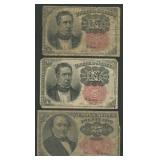 3- Mixed Fractional Currency Fifth Issues