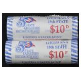 2- Rolls of 2002 Lousiana Statehood Quarters