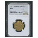 1775 Great Britian Guinea NGC F15 0.246ozt Gold