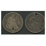 1854 and 1871 Seated Liberty Half Dollars