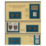 3- Indian Head Pennies and Stamp Set Displays