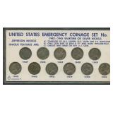 US Emergency Coinage Set No 1 Wartime Nickels