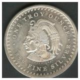Aztec Calendar .999 Silver Round 1 ozt