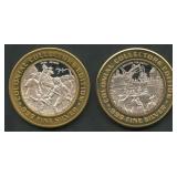 2- Classic Casino Chips .999 Silver 0.60 ozt