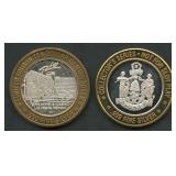 2- Classic Casino Chips .999 Silver 0.60 ozt
