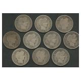 10- Mixed Liberty Head Barber Dimes