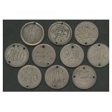10- Mixed Seated Liberty Dimes Love Tokens