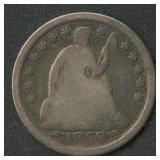 1853 With Arrows Seated Liberty Half Dime