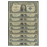 9- Mixed 1935 & 1957 $1 Silver Certificates STAR