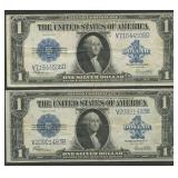 2- 1923 $1 Silver Certificates Blue Seal FR-237