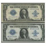 2- 1923 $1 Silver Certificates Blue Seal FR-237