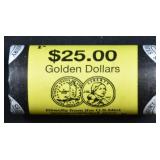 Roll of 2007-P Unc Sacagawea Golden Dollars