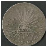 1833 Mexico 8 Reales Cap & Rays .903 Silver