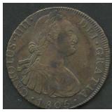 1805 Mexico Charles IV 8 Re .896 Silver 27 grams