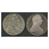 (1.80 ozt TW) 2- Austria 1780 1 Thalers .833 Silve