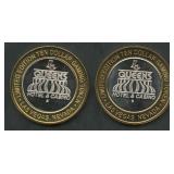 2- Classic Casino Chips .999 Silver 0.60 ozt