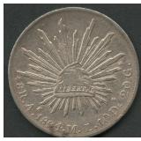1894 Mexico 8 Reales Cap & Rays .903 Silver