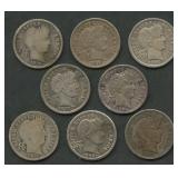 8- Mixed Liberty Head Barber Dimes