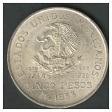 1955 Mexico 5 Pesos .720 Silver 27.78 g