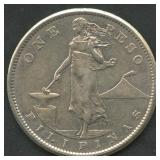 1907-S US Philippines 1 Peso .800 Silver 20 g