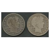 1904-S and 1907-S Liberty Head Barber Halves