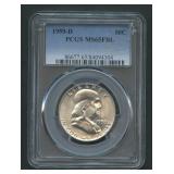 1959-D Franklin Half Dollar PCGS MS65 FBL