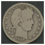 1908-S Liberty Head Barber Quarter