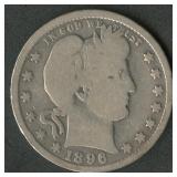 1896-O Liberty Head Barber Quarter
