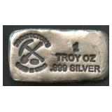 Prospector's Gold & Gems .999 Silver Bar 1 ozt