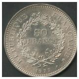 1977 France Hercules 50 Francs .900 Silver 30g